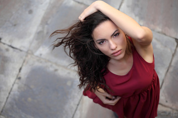 Fototapeta premium Outdoors portrait of attractive girl