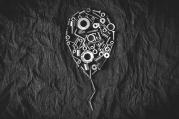 Balloon of the nuts and tools