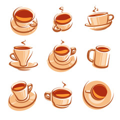Tea set. Vector