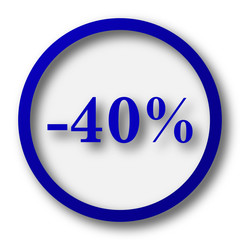 40 percent discount icon