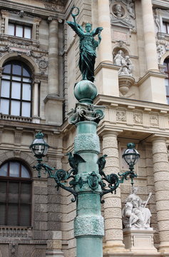 Artistic street lamp in Vienna