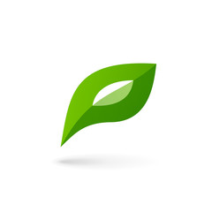 Letter P eco leaves logo icon design template elements