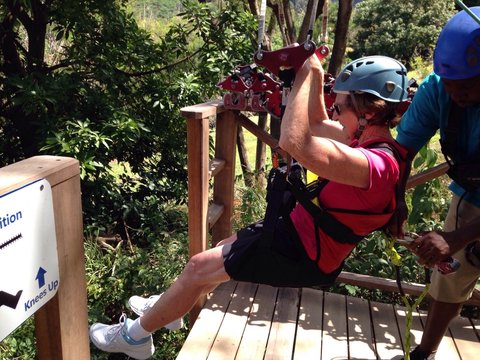 Woman Ziplining