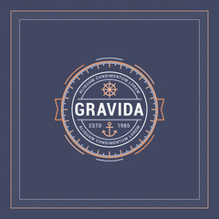 Vintage Line Art Geometric Logo Design Template