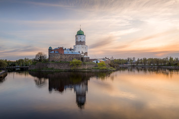 Fototapeta na wymiar Viborg Medieval castle at sunset