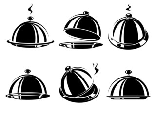 Cloche restaurant. Vector