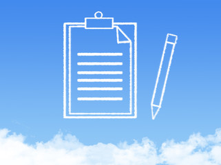 Notepad paper document cloud shape