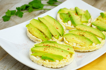Bio waffles with avocado