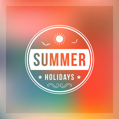 Retro summer vintage label on colorful background