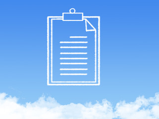 Fototapeta na wymiar Notepad paper document cloud shape