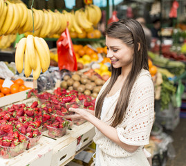 Young woman on the market