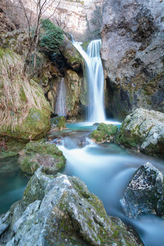 Birth of the river in the natural park of the Urederra