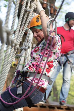 Woman at Aerial Adventure Park