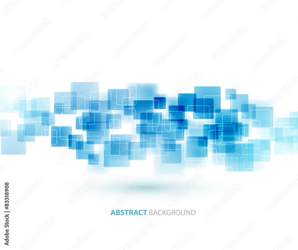 Poster blue shiny squares technical background. vector