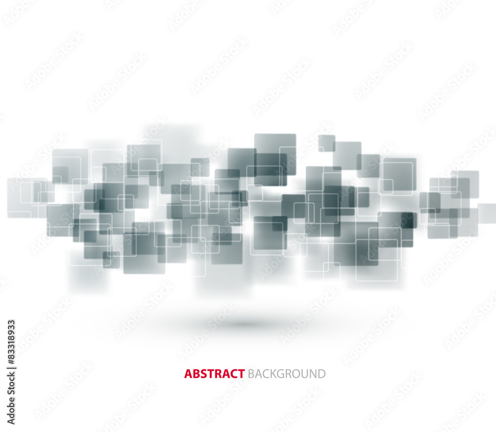 Poster Gray shiny squares technical background. Vector 