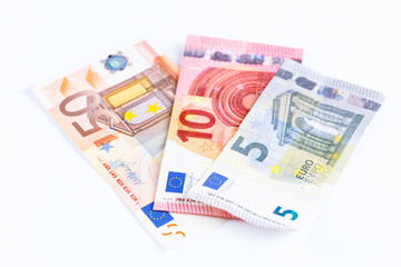 Money, Euro currency (EUR) bills isolated.