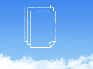Notepad paper document cloud shape