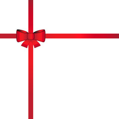 Fiocco rosso e nastro regalo incrociato