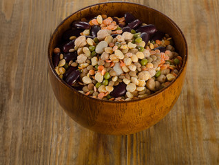 Multicolored mixed dried beans and lentils