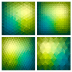 Abstract  geometric green background set