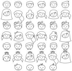 Set of Cute and Diverse Stick People in Vector Format - 83321394