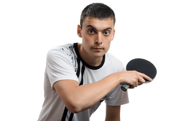 man with a racket for table tennis