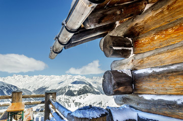 Silvretta Montafon Impression Holzhütte mit Aussicht