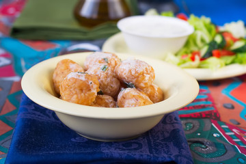 meatballs from bulgur.selective focus