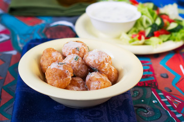 meatballs from bulgur.selective focus
