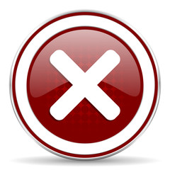 cancel red glossy web icon