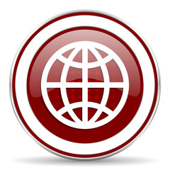 earth red glossy web icon