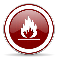 flame red glossy web icon