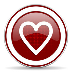 heart red glossy web icon
