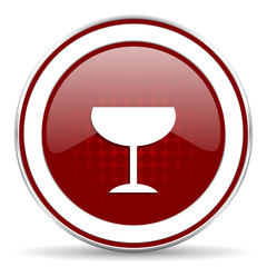 alcohol  red glossy web icon