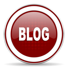 blog red glossy web icon