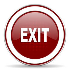 exit red glossy web icon