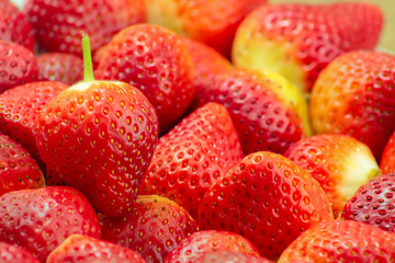 Fresh Strawberry on a Wooden Rustic Dish