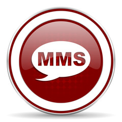 mms red glossy web icon