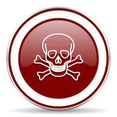 skull red glossy web icon
