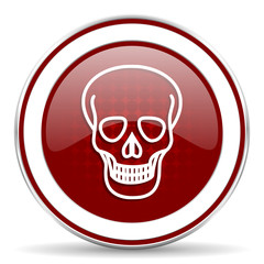 skull red glossy web icon
