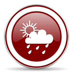 rain red glossy web icon