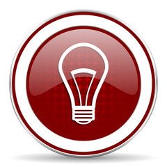 bulb red glossy web icon