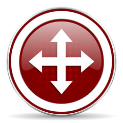 arrow red glossy web icon