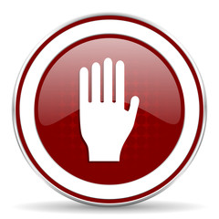 Obraz premium stop red glossy web icon