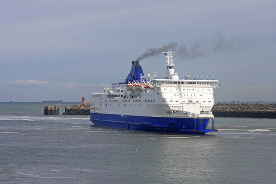 Ferry entering Calais harbour