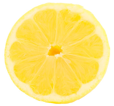 isolated macro lemon in white background