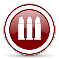 ammunition red glossy web icon