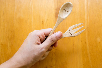 Cute spoon and fork