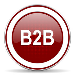 b2b red glossy web icon