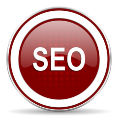 seo red glossy web icon